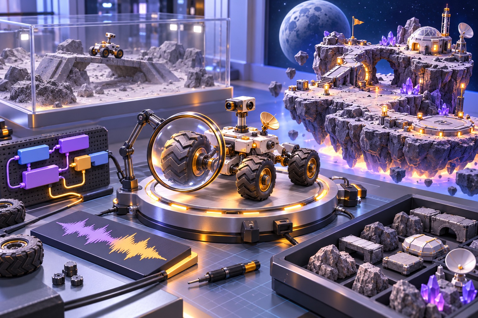 Inspecting a model and its components in a test scene