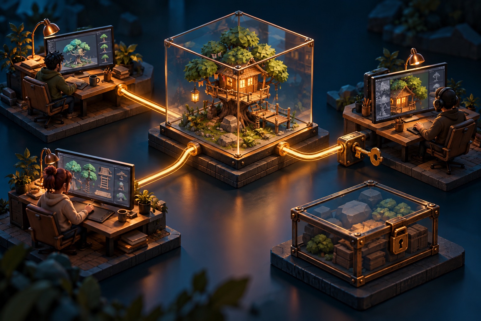 Sharing game assets with selected team members